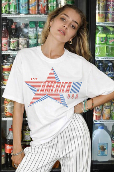 America Star Tee - White
