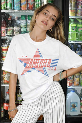 America Star Tee - White
