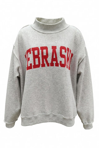 Reversible Ne or Nebraska Sweatshirt- Grey