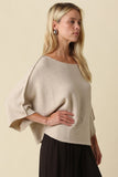 Laurie One Shoulder Sweater- Oatmeal