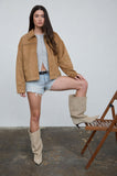 Camel Suede Stud Jacket