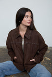 Brown Suede Stud Jacket