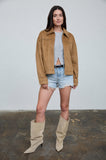 Camel Suede Stud Jacket