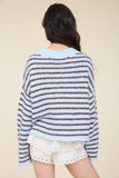 Skylar Stripe Sweater- Blue/Brown