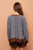 The Mable Stripe Knit - Brown/Blue