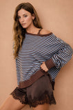 The Mable Stripe Knit - Brown/Blue