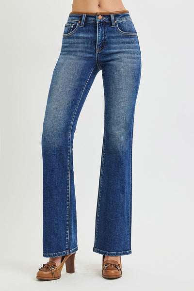 Risen Mid Rise Bootcut w/ Leather Trim