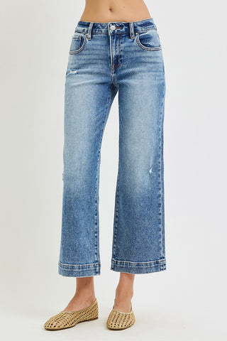 Risen Mid Rise Crop Wide Jean