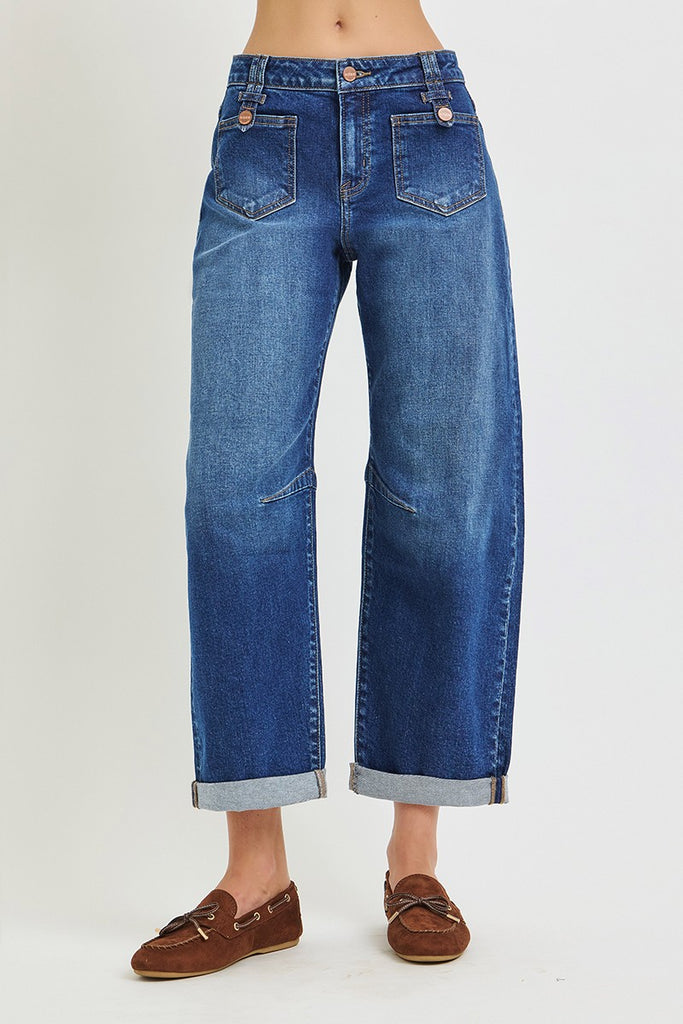 Risen Slouchy Crop Barrel Jean