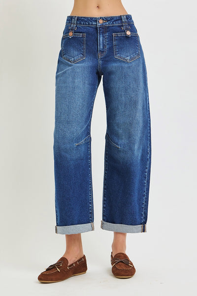 Risen Slouchy Crop Barrel Jean