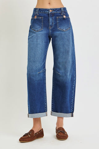 Risen Slouchy Crop Barrel Jean