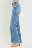 Risen Seam Detail Mid Rise Wide Leg