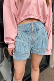 Elin Tiered Shorts Light Blue