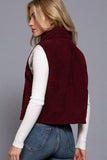 Corduroy Puffer Vest- Wine
