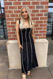 NYC Linen Dress Black/White