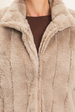 Faux Fur Jacket- Taupe