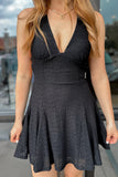 Becca Halter Lace Dress Black