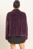Faux Fur Jacket- Plum