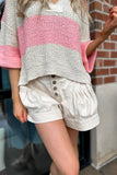 Desiree Button Shorts Cream