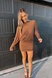 Audrina Mini Dress Brown