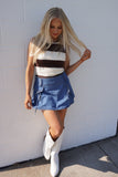 Quinn Stripe Top Brown/Cream