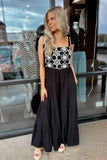 Quinn Floral Embroidered Jumpsuit Black
