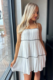 Ali Tiered Romper White/Black