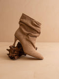 The Gina Slouch Heel Fall Bootie: LATTE