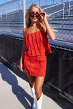 Spirit Denim Cami Top Red