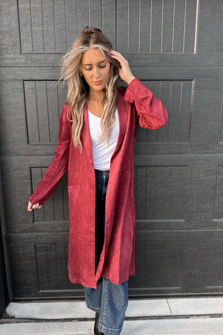 New England Felt Coat Burgundy