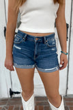 Deep Sea Cuffed Denim Shorts