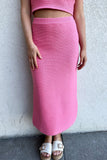 Mollie Knit Midi Skirt Pink