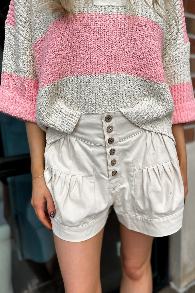 Desiree Button Shorts Cream