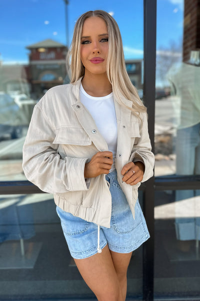 Cece Bomber Jacket Taupe