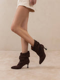 The Gina Slouch Heel Fall Bootie: COFFEE