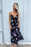 Rory Midi Dress Black/Floral- FINAL SALE
