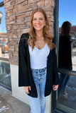 Emmy Crochet Cardigan Black