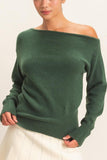 Off the shoulder top- Dark Green