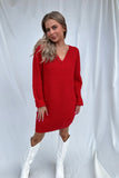 Rockin Red Knitted Sweater Dress