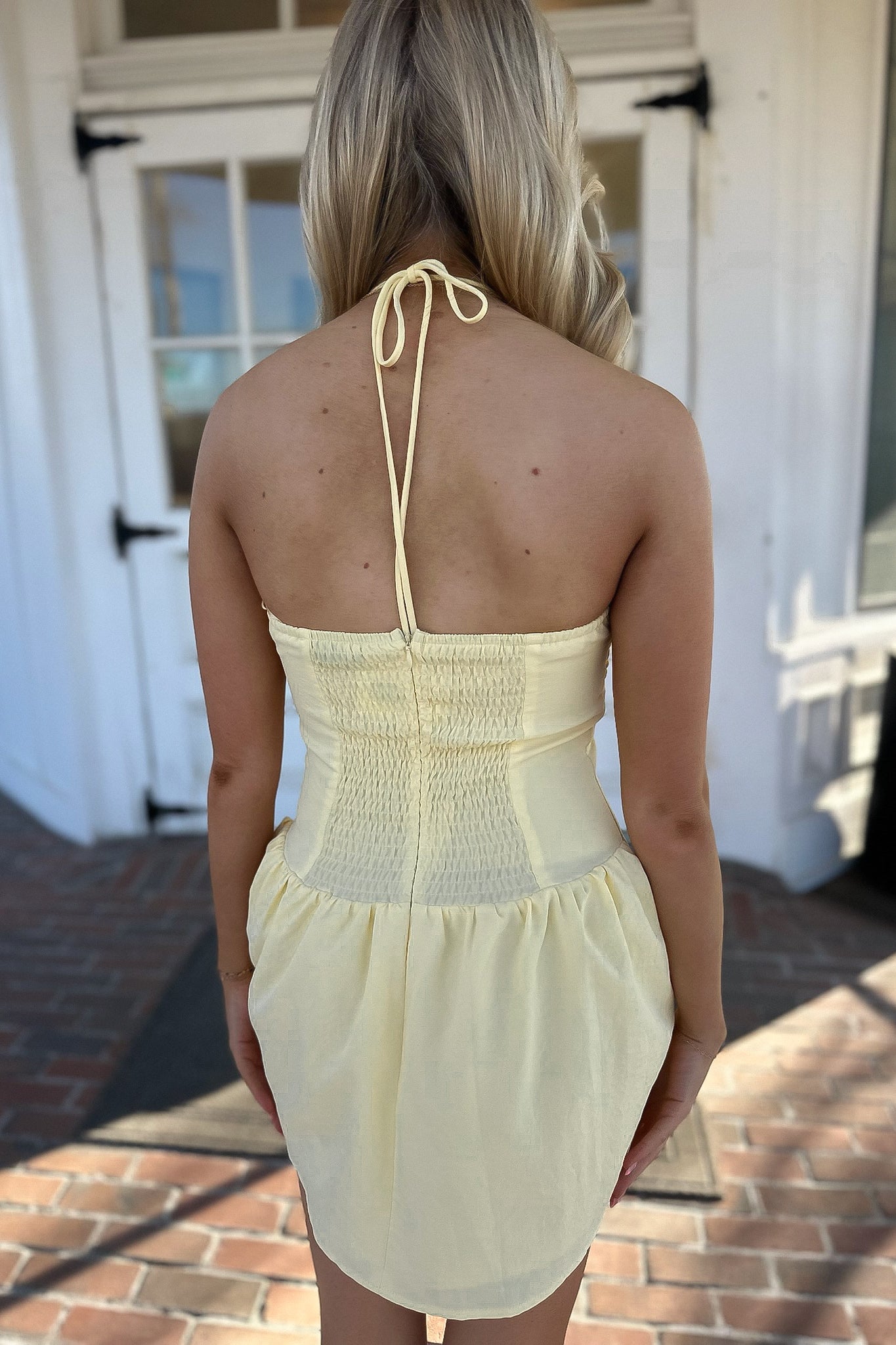 Positano Halter Mini Dress - Yellow Positano Halter Mini Dress - Yellow