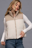Reversible Faux Reverse Vest- Ivory/Oat