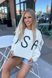 USA Rope Sweater White