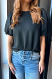 Jacqueline Puff Sleeve Top Black