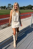 Spirit Denim Mini Skirt Oatmeal