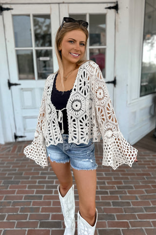 Cabo Crochet Top Cream