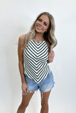 Cream & Green Stripe Top - FINAL SALE
