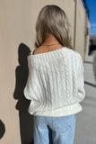 Billie Cable Knit Sweater Ivory- FINAL SALE