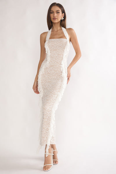 Halter Lace Maxi Dress