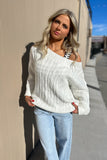 Billie Cable Knit Sweater Ivory- FINAL SALE
