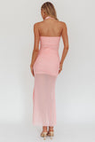 Maddie Halter Mesh Midi Dress- Pink- FINAL SALE